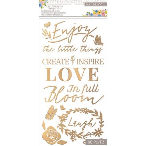 Puffy Stickers - Frases - Antique Garden - K and Company -American Crafts