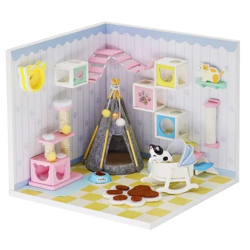 Set Cat Room - Miniaturas - DIY Dollhouse
