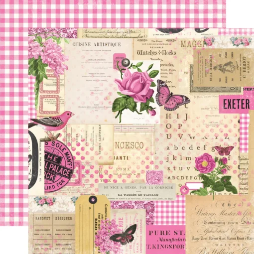 Papel 12x12 - Fucsia - Simple Vintage Essentials Color Palette