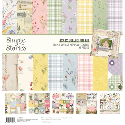 Kit de Papeles 12x12 - Simple Vintage Meadow Flowers