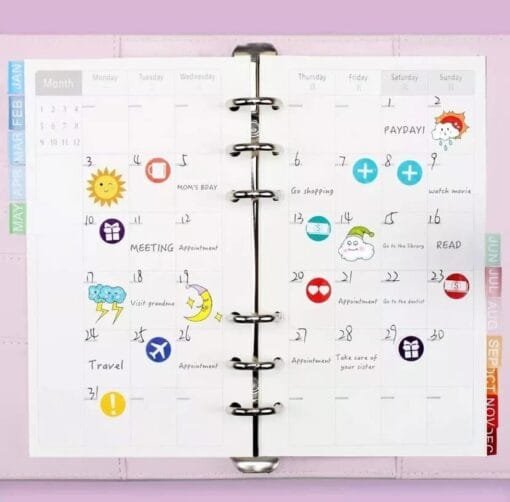 Planner A6/Organigastos - Colores Lisos - Con Relleno - Image 4