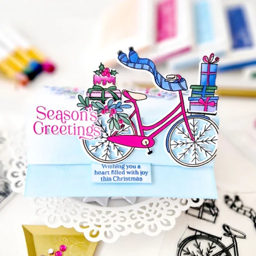 Set de Sello y Troquel - Holiday Bicycle - Pinkfresh - Image 4