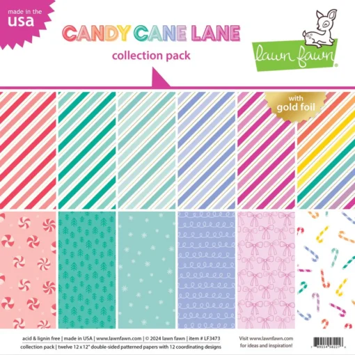 Kit de Papeles 12x12 - Candy Cane Lane - Lawn Fawn