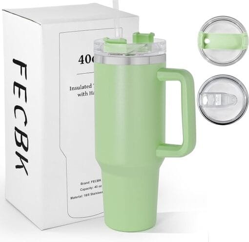 Vaso estilo Stanley - 40 oz - Sublimar - Rosa, Verde, Blanco - Image 4