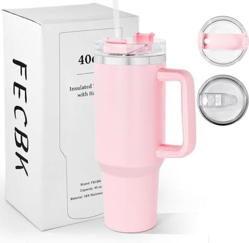 Vaso estilo Stanley - 40 oz - Sublimar - Rosa, Verde, Blanco - Image 3