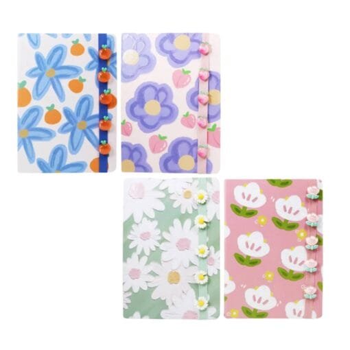 Libretas - Frutas y Flores - 4 estilos - Hojas Rayadas