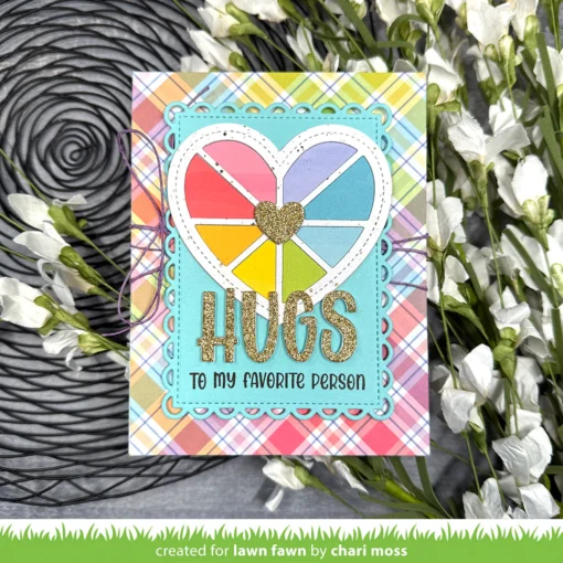 Troquel - Stitched Happy Heart - Geo Frame - Lawn Fawn - Image 3