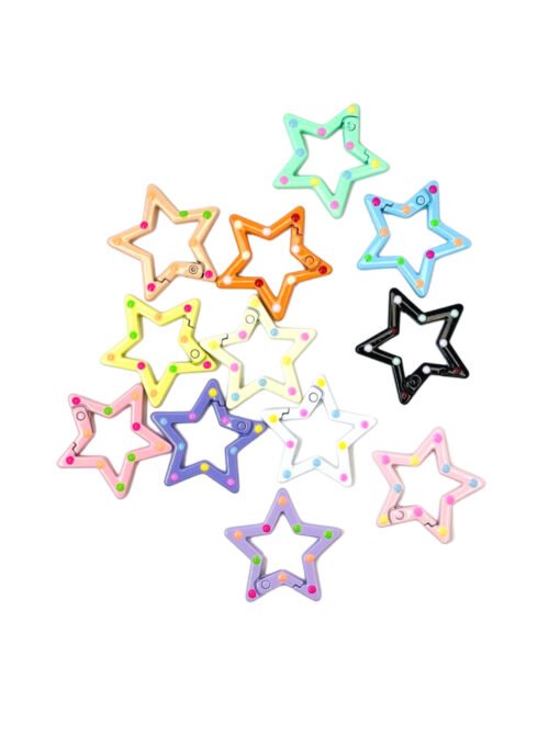 Argollas Metálicas - Estrellas - 12 pack