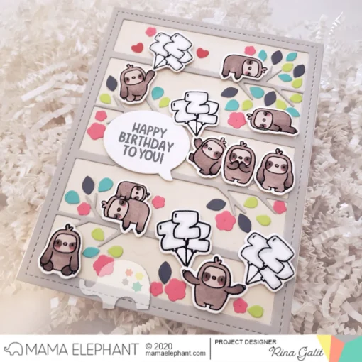 Set de Sello y Troquel - Little Sloth Agenda - Mama Elephant - Image 4