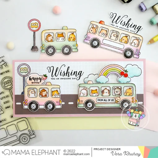 Set de Sello y Troquel - Little Agenda Bus - Mama Elephant - Image 3