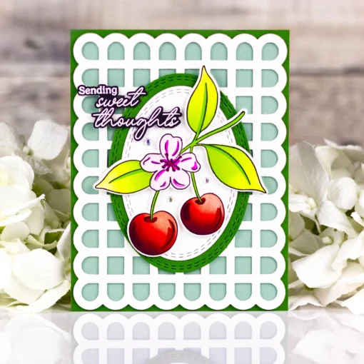 Set de Sello, Troquel y Stenciles - Cherry Bliss - Pinkfresh - Image 7