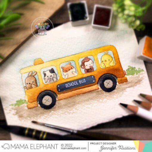Set de Sello y Troquel - Little Agenda Bus - Mama Elephant - Image 4
