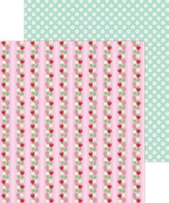 Papel 12x12 - Strawberry Stripe - Berry Sweet