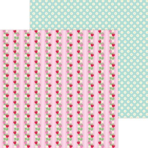 Papel 12x12 - Strawberry Stripe - Berry Sweet