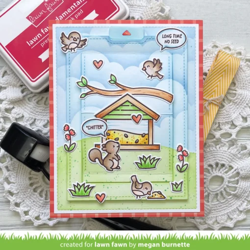 Set de Sello y Troquel - Backyard Bird Feeder - Add-On - Lawn Fawn - Image 2