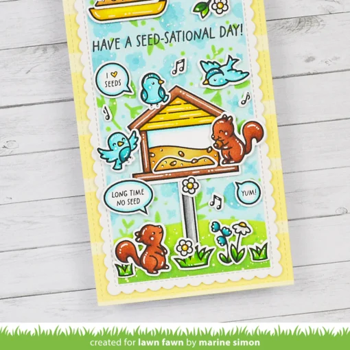 Set de Sello y Troquel - Backyard Bird Feeder - Add-On - Lawn Fawn - Image 3
