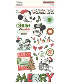 Chipboard Stickers - Say Cheese Classic Mouse Christmas - Simple Stories
