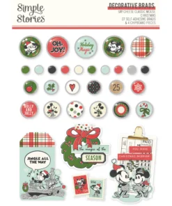 Brads - Say Cheese Classic Mouse Christmas - Simple Stories