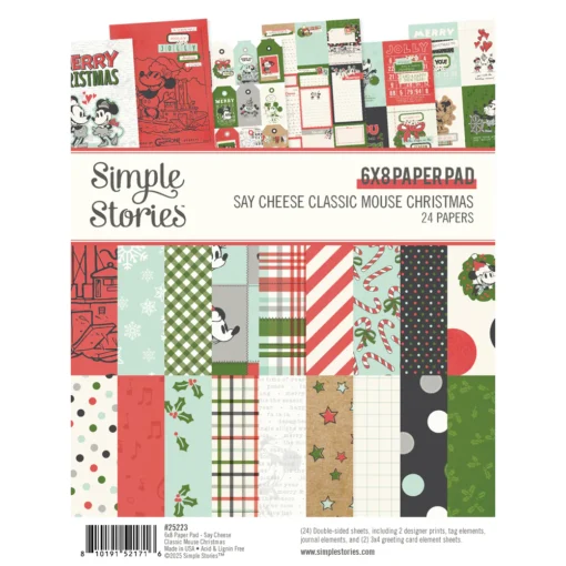 Block de Papeles 6x8 - Say Cheese Classic Mouse Christmas - Simple Stories