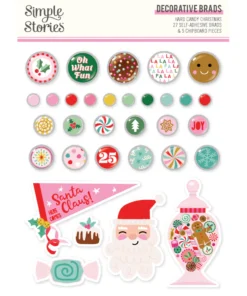 Brads - Hard Candy Christmas - Simple Stories