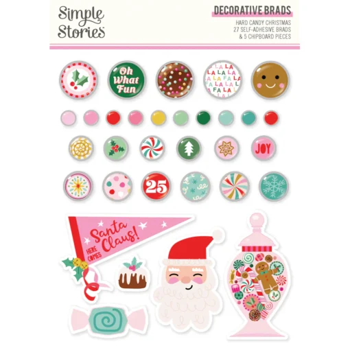 Brads - Hard Candy Christmas - Simple Stories
