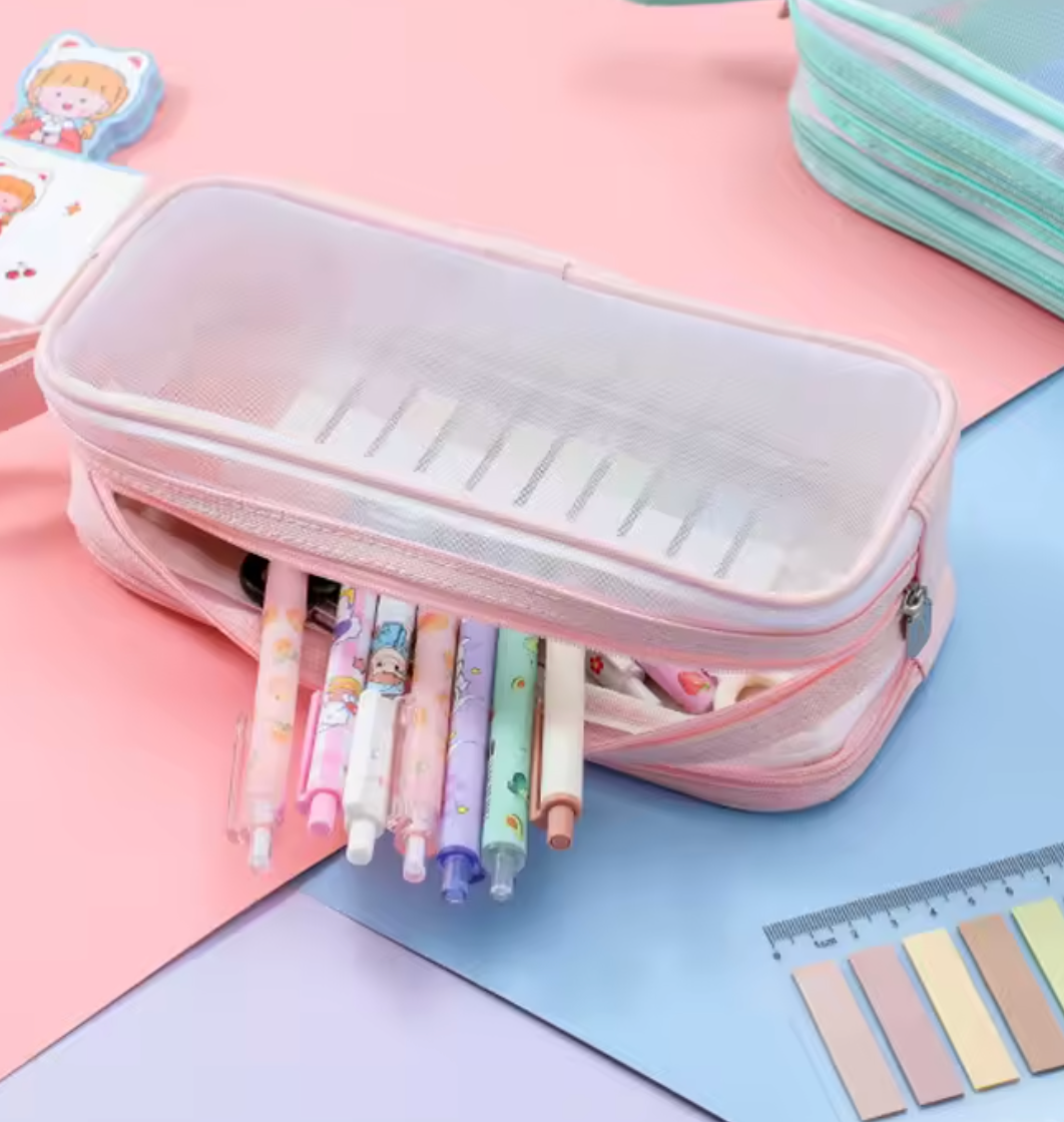 Cartuchera Malla - Rosa/Lila/Menta - Insumos Scrap - Image 2