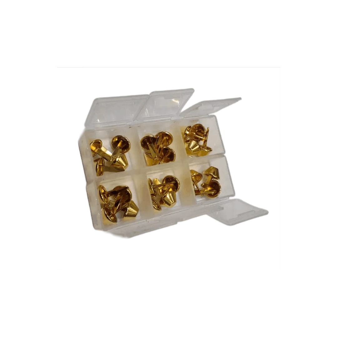 Cajita de Brads Cónicos/Patitas - Dorado – Mini herrajitos – Insumos Scrap - Image 3
