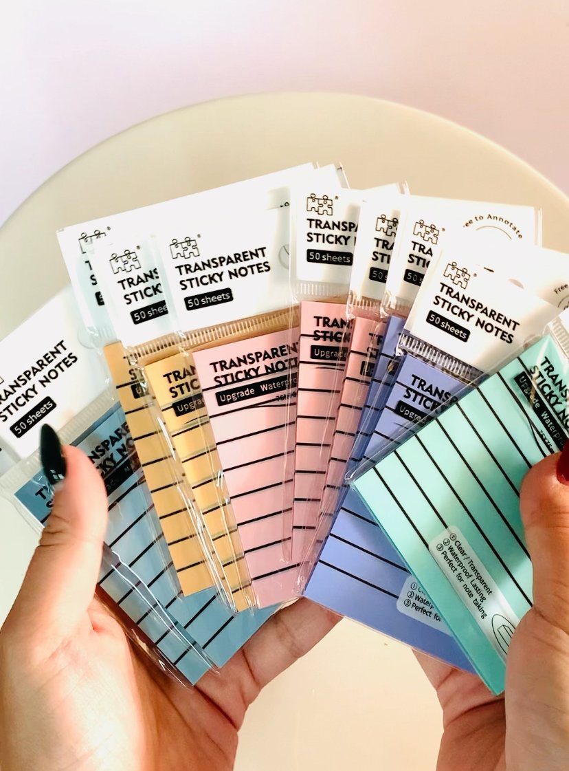 Bolsita Sticky Notes Transparentes - 12 unidades - Insumos Scrap - Image 2