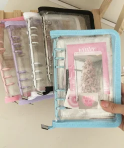 Carpeta PVC Glitter con Zipper - Rosa/Celeste/Verde - Insumos Scrap