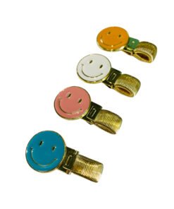 Porta Lapiceros con Prensa – Resorte – Smiley Faces - 4 pcs – Insumos Scrap