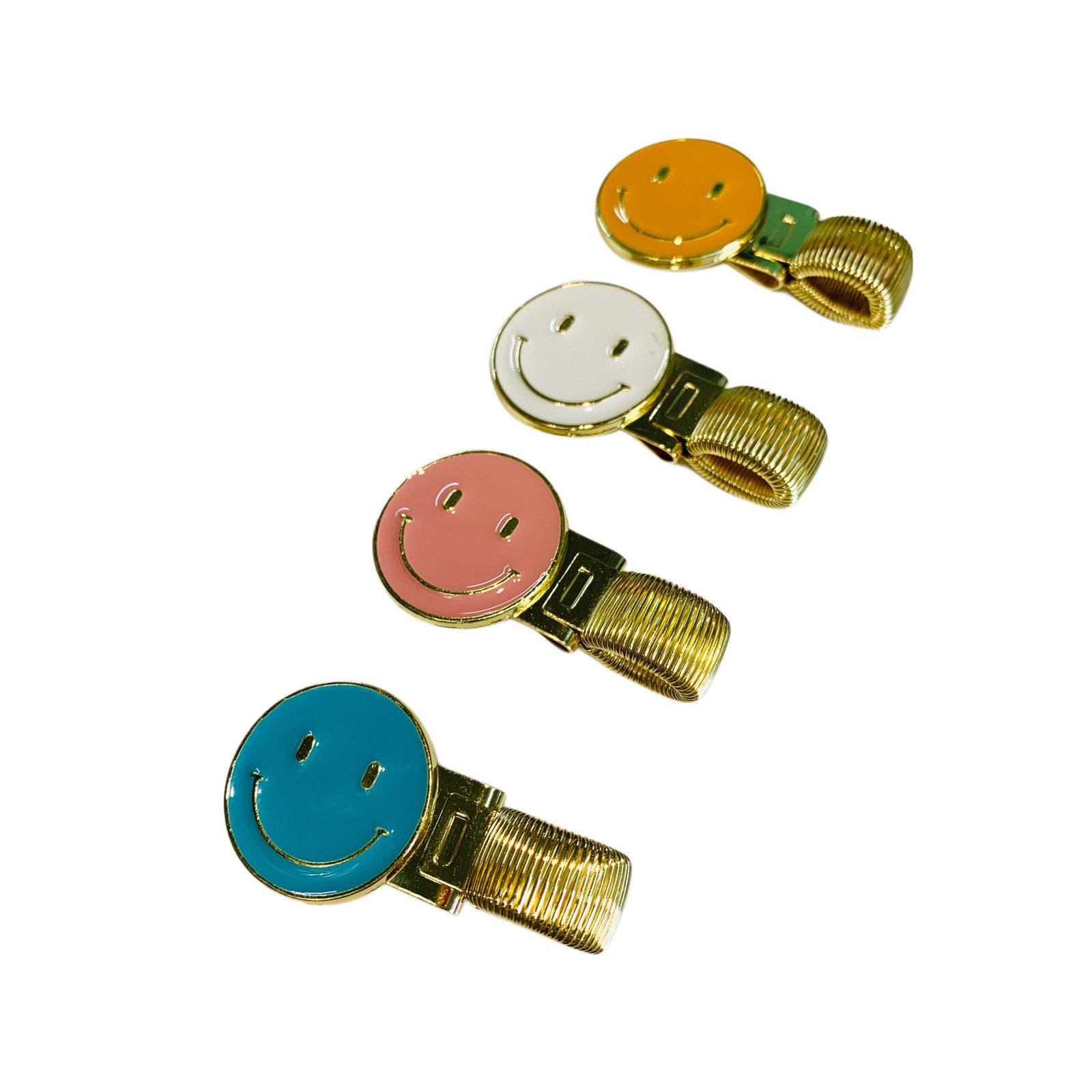 Porta Lapiceros con Prensa – Resorte – Smiley Faces - 4 pcs – Insumos Scrap
