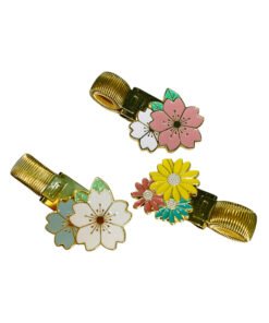 Porta Lapiceros con Prensa – Resorte – Flores - 3 pcs – Insumos Scrap