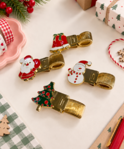 Porta Lapiceros con Prensa – Resorte – Navidad - 4 pcs – Insumos Scrap