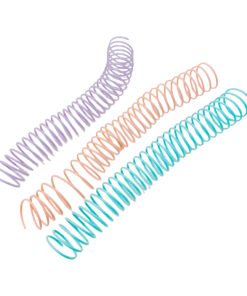 Set 3 Resortes Espiral Plástico Grande - 1,5” - Menta, Rosa y Lila - 2:1