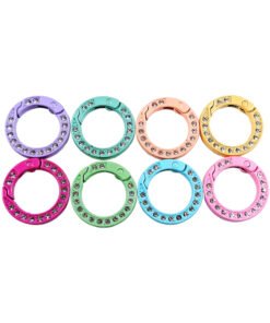 Argollas con Cristales - Verde, Rosa o Mixto - 12 pack