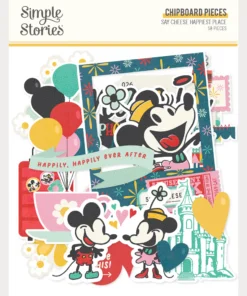 Chipboard Pieces – Say Cheese Happiest Place – Simple Stories