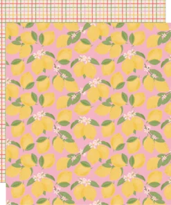 Papel 12x12 - Lemon Squeezy - Pink Lemonade - Simple Stories