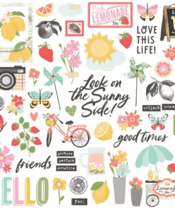 Alternative view of Chipboard Pieces - Pink Lemonade - Simple Stories