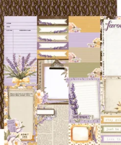 Papel 12x12 - Journal Elements - Simple Vintage Lavender Fields