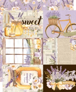 Papel 12x12 - 4x6 Elements - Simple Vintage Lavender Fields