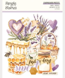 Chipboard Pieces - Simple Vintage Lavender Fields