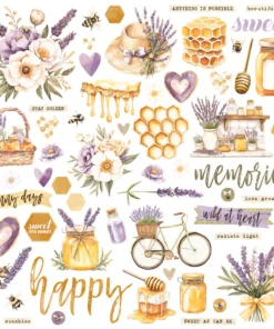 Alternative view of Chipboard Pieces - Simple Vintage Lavender Fields