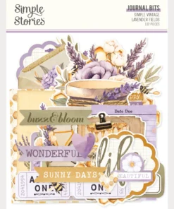 Journal Bits and Pieces - Simple Vintage Lavender Fields