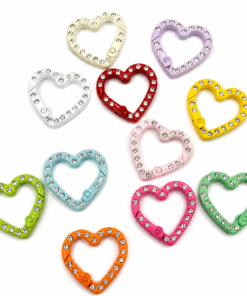 Argollas con Cristales - Corazones - 12 pack