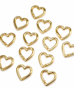 Argollas de Corazón - Dorado - 12 pack