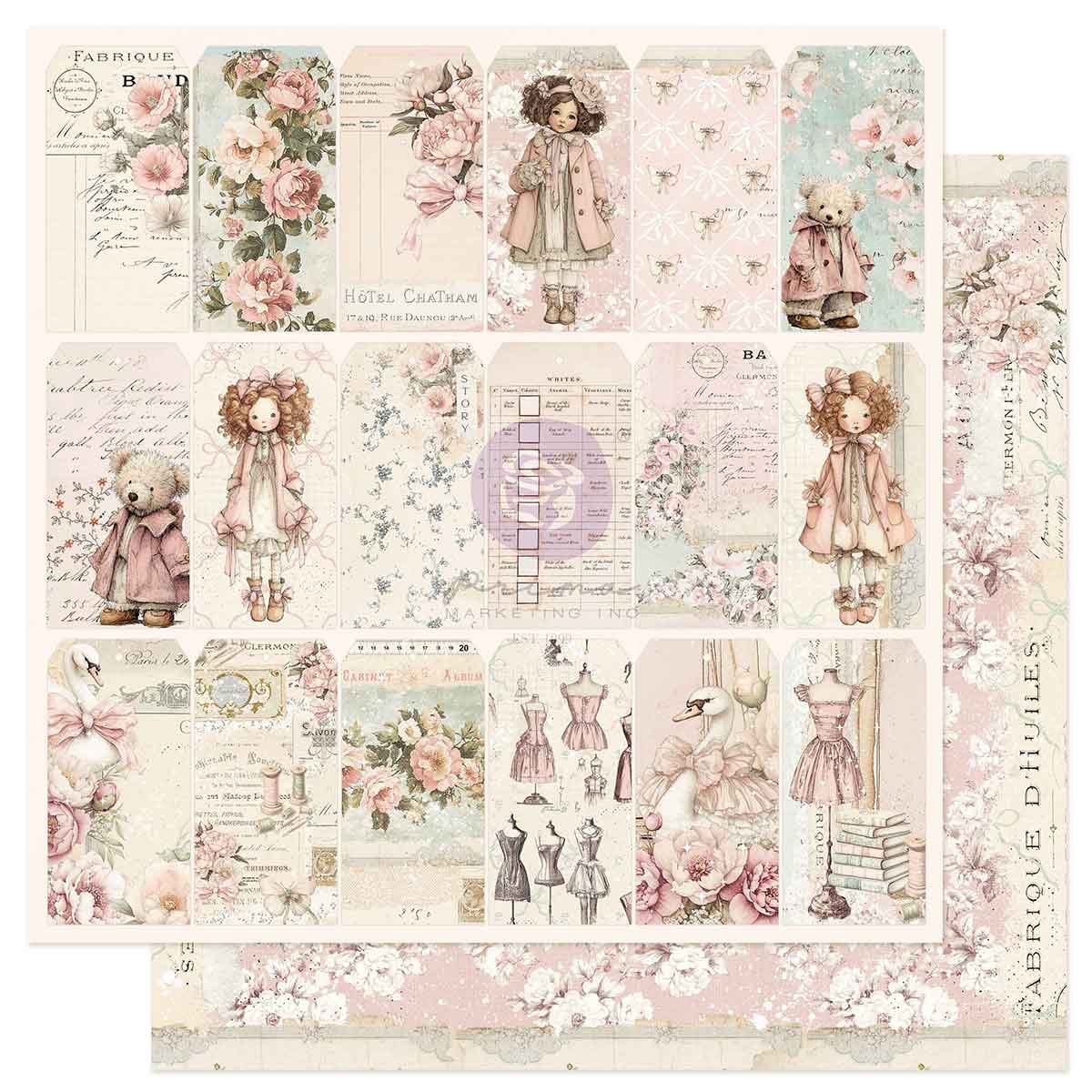 Papel 12x12 - Muñecas - Buttons & Keepsakes - Frank Garcia - Prima Marketing
