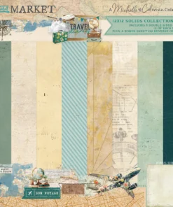 Kit de Papeles 12x12 - Básicos - Travel Diaries - 49 and Market