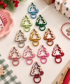 Llavero Metálico - Árboles de Navidad Redondeados