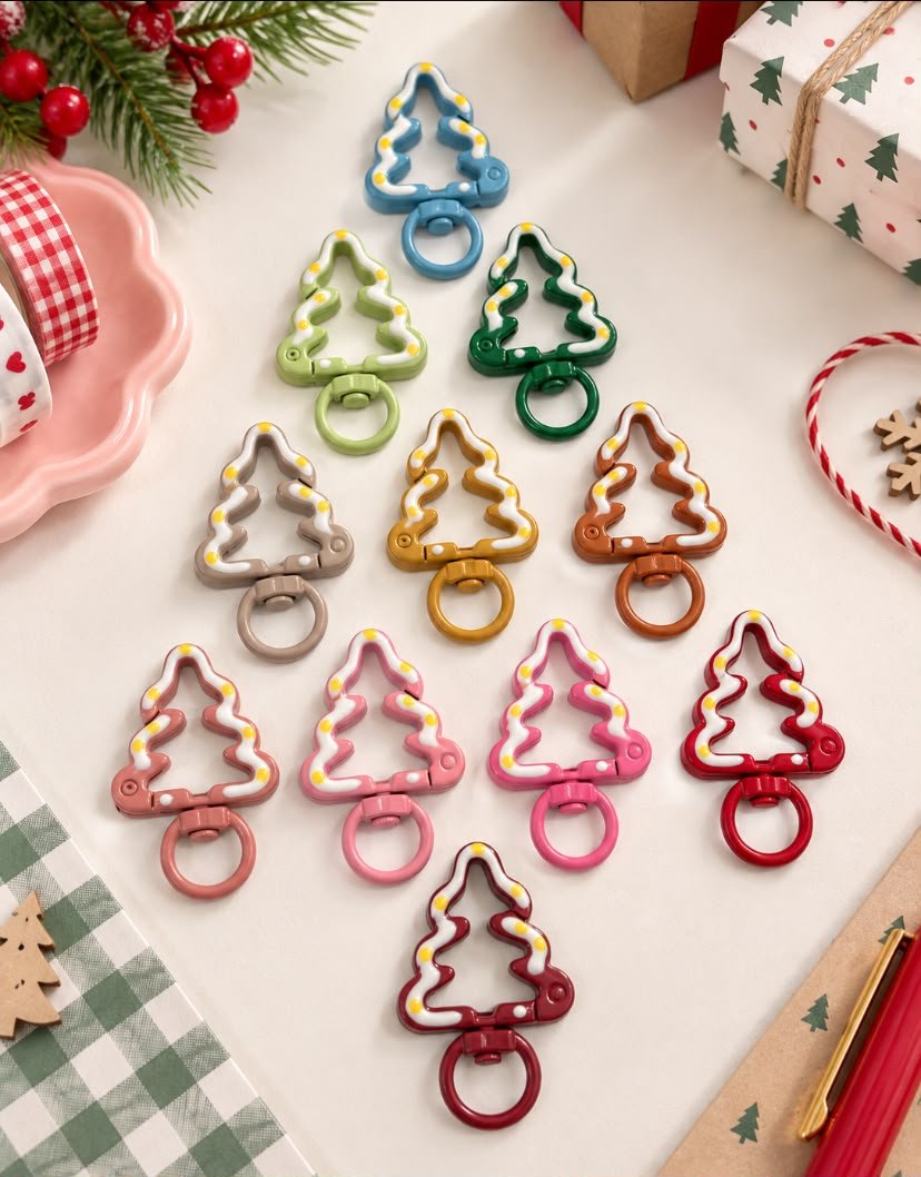 Llavero Metálico - Árboles de Navidad Redondeados