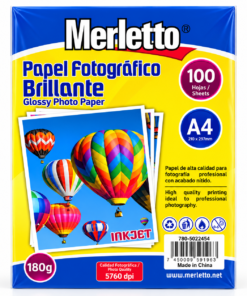 Papel Fotográfico Brillante A4 - 100 hojas - Merletto